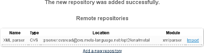 Remote repositories listing